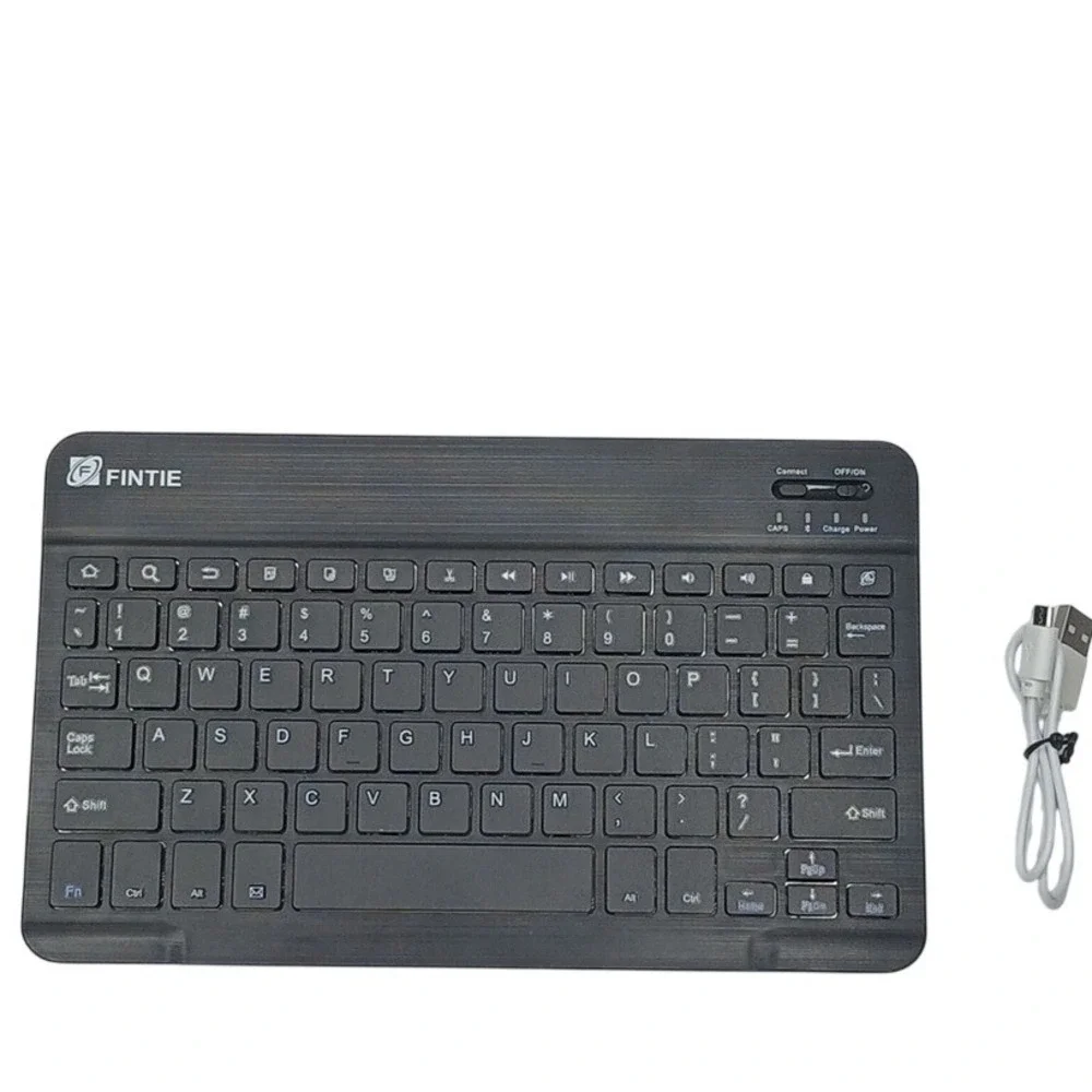 Fintie Bluetooth Wireless Keyboard Universal Black Ultra-Slim Rechargeable HB030